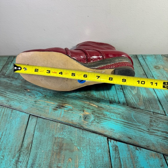 Fly Girl Red Ankle Boots Back Zip Size 41 - Picture 11 of 13